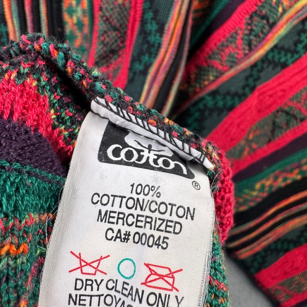 Norm Thompson Vintage 3D Textured Knit Sweater Mens Medium Coogi Style Cotton - Picture 5 of 7